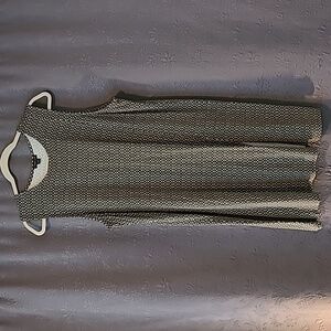 J. Jill Wearever Olive Geometric Sleeveless Slit Front Tunic Midi Dress, L